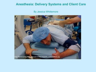 Anesthesia: Delivery Systems and Client Care http://images.google.com/imgres?imgurl=http://img.alibaba.com/photo/50577770/Spinal_Needles_and_Epidural_Needles.jpg&imgrefurl=http://sinorgmed.en.alibaba.com/product/50577770-50126379/Spinal_Needles_and_Epidural_Needles.html&usg=__a4Low-fK4K4DtBuFDprVa91v3cc=&h=360&w=360&sz=11&hlen&start=14&tbnid=9wUtPp3fNmRwgM:&tbnh=121&tbnw=121&prev=/images%3Fq%3Depidural%26gbv%3D2%26hl%3Den%26sa%3DX By Jessica Whittemore http://farm3.static.flickr.com/2014/2547402658_628d69dbcb.jpg 