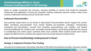Anesthesiology Billing in Texas: Prevent Underpayment in OR Settings | PPTX
