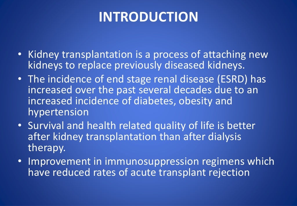 Anesthetic considerations for kidney transplant in an adult