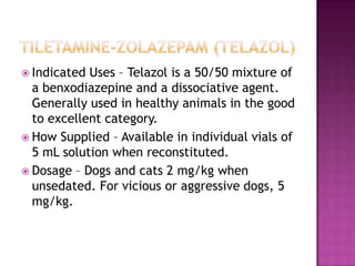 Telazol Injectable Anesthetic Drugs | PPTX