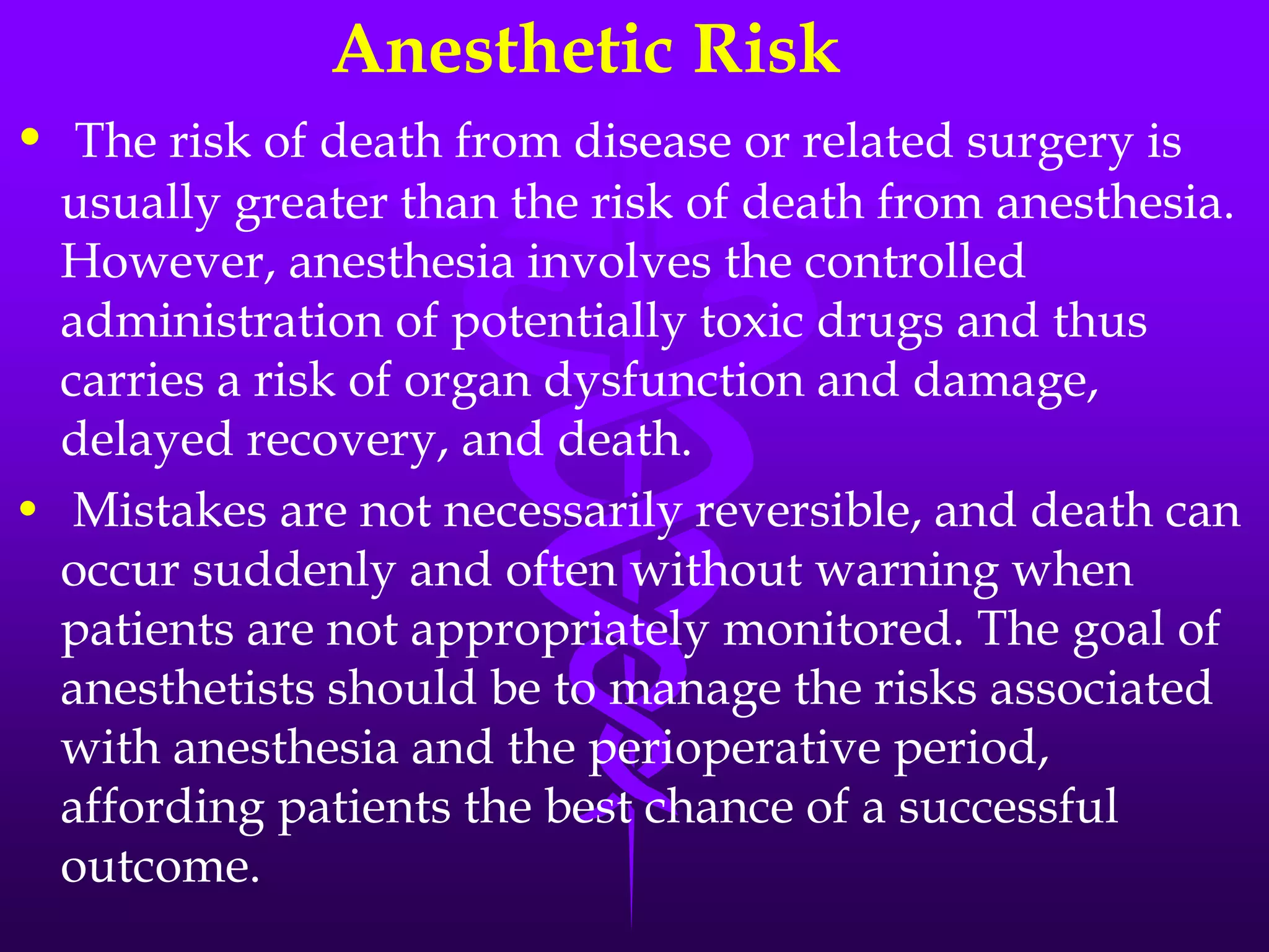 Anaesthetic Risks Anaesthetic emergencies and procedures in veterinary practices | PPTX