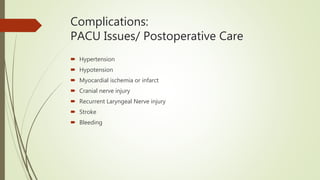 Anesthetic management of carotid endarterectomy [autosaved] 2 | PPTX