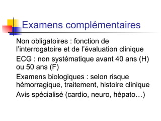 Prescription d’examens complémentaires 