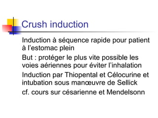 Evaluation de l’intubation Ouverture de bouche : doit  être > 30 mm (F)ou 35 mm (H) 