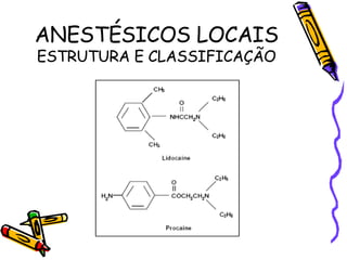 ANESTÉSICOS LOCAIS ESTRUTURA E CLASSIFICAÇÃO 