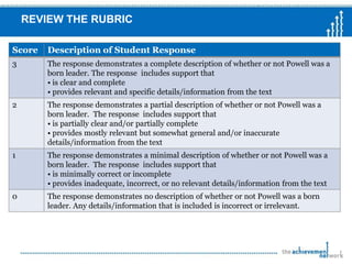highlight key words in the rubric