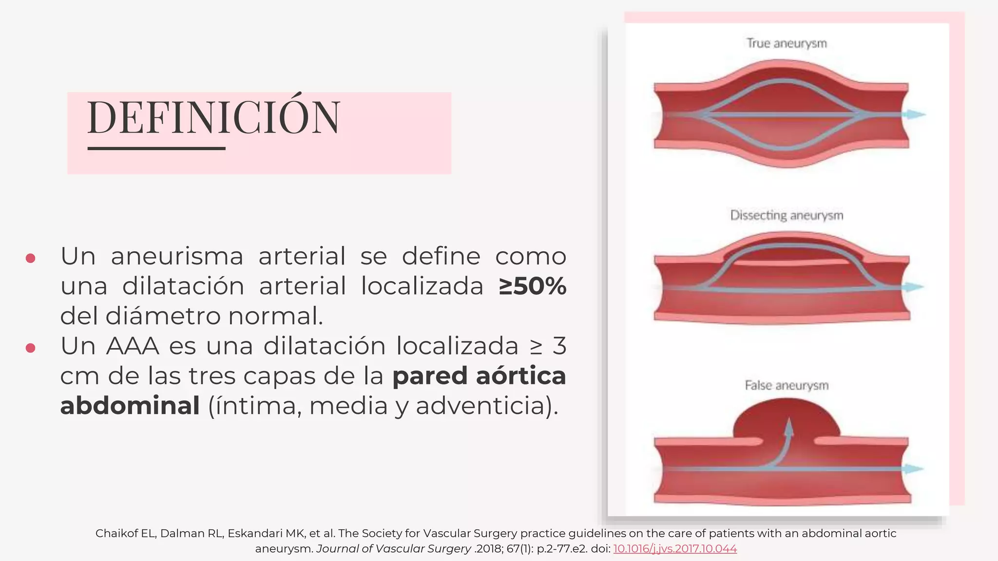 Aneurisma de la aorta abdominal | PPTX