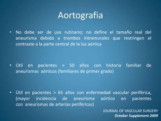 Resonancia Magnética de AbdomenEs costosa y de escasa disponibilidadNo es precisa en la identificación de enfermedad oclusiva arterial asociadaLimitaciones como pacientes portadores de marcapasos o necesidad de equipos de monitorizaciónSurg Clin N Am 91 (2011) 185–193