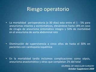 Terapia endovascularEn septiembre de 1990 el Dr. Juan Carlos Parodi (argentino), concreto el primer procedimiento endovascular exitoso para el tratamiento de un aneurisma de aorta abdominal mediante la colocación de una endoprótesis