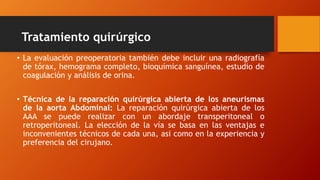 Aneurismas de aorta abdominal | PPTX