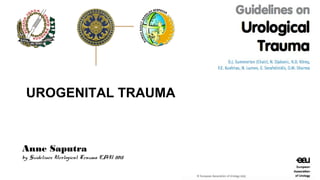 Anne Saputra
by. Guidelines Urological Trauma EAU 2015
UROGENITAL TRAUMA
 