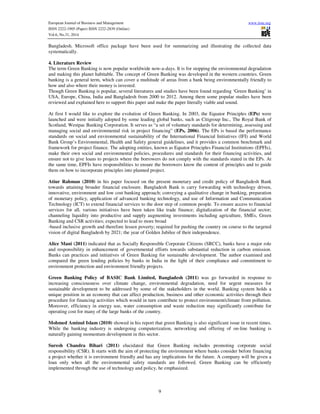 An evaluation of green banking practices in bangladesh | PDF