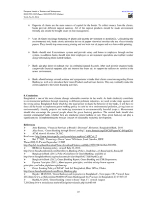 An evaluation of green banking practices in bangladesh | PDF