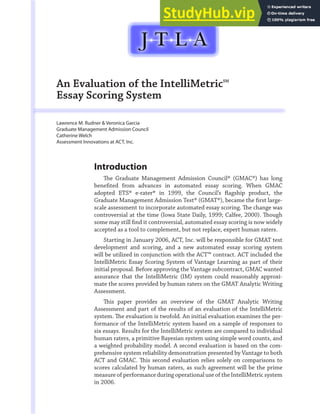An Evaluation Of The IntelliMetric SM Essay Scoring System | PDF