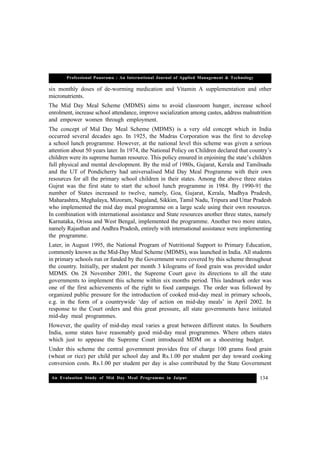 An evaluation study of mid day meal programme | PDF