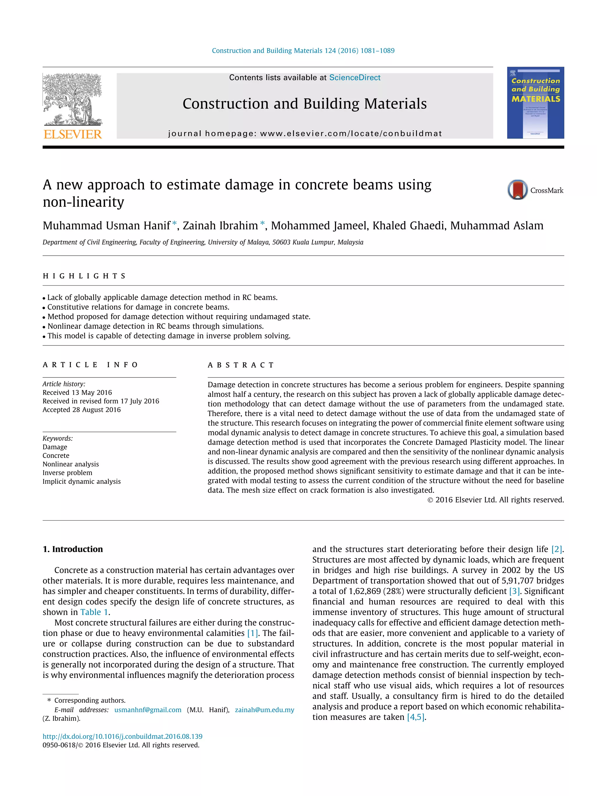 A new approach to estimate damage in concrete beams using non linearity ...