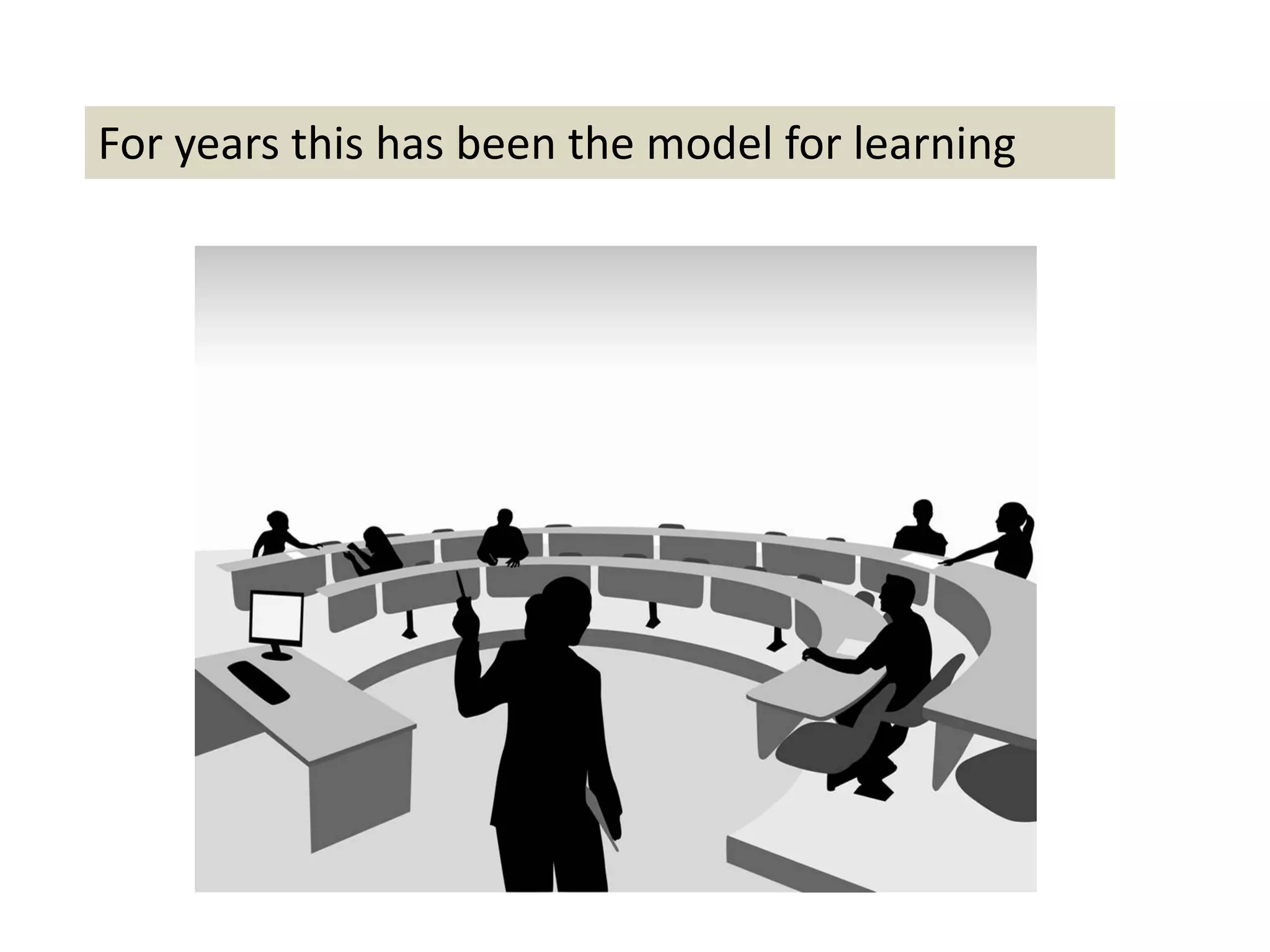 For years this has been the model for learning 
 