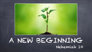 A NEW BEGINNING
Nehemiah 10
 