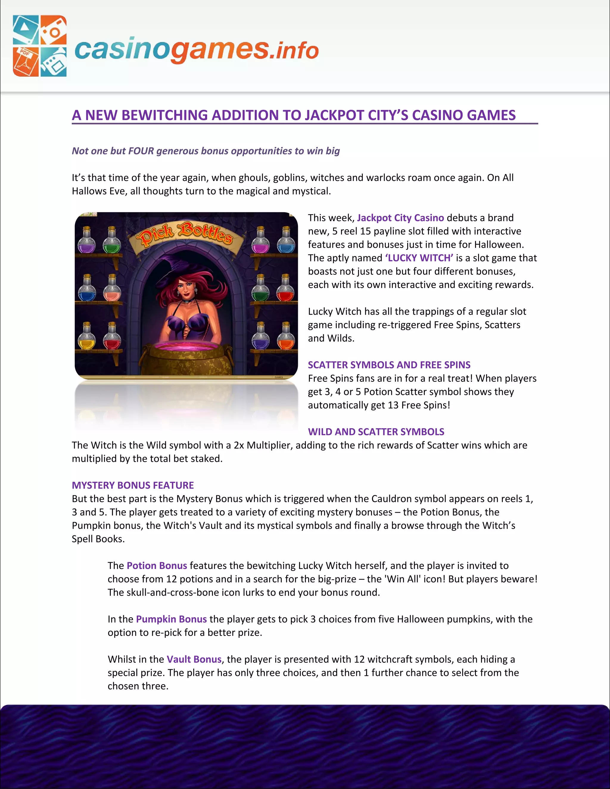 A visual representation of Jackpot City's slot games and bonus features