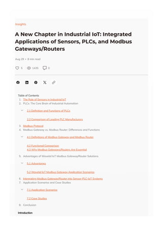 A New Chapter in Industrial IoT Integrated Applications of Sensors ...