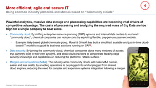 11 
More efficient, agile and secure IT 
Using common industry platforms and utilities based on “community clouds” 
Powerf...