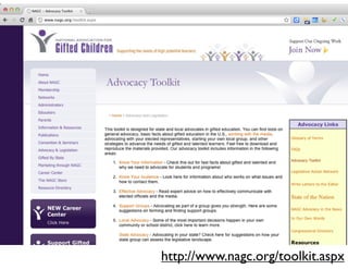http://www.nagc.org/toolkit.aspx
 