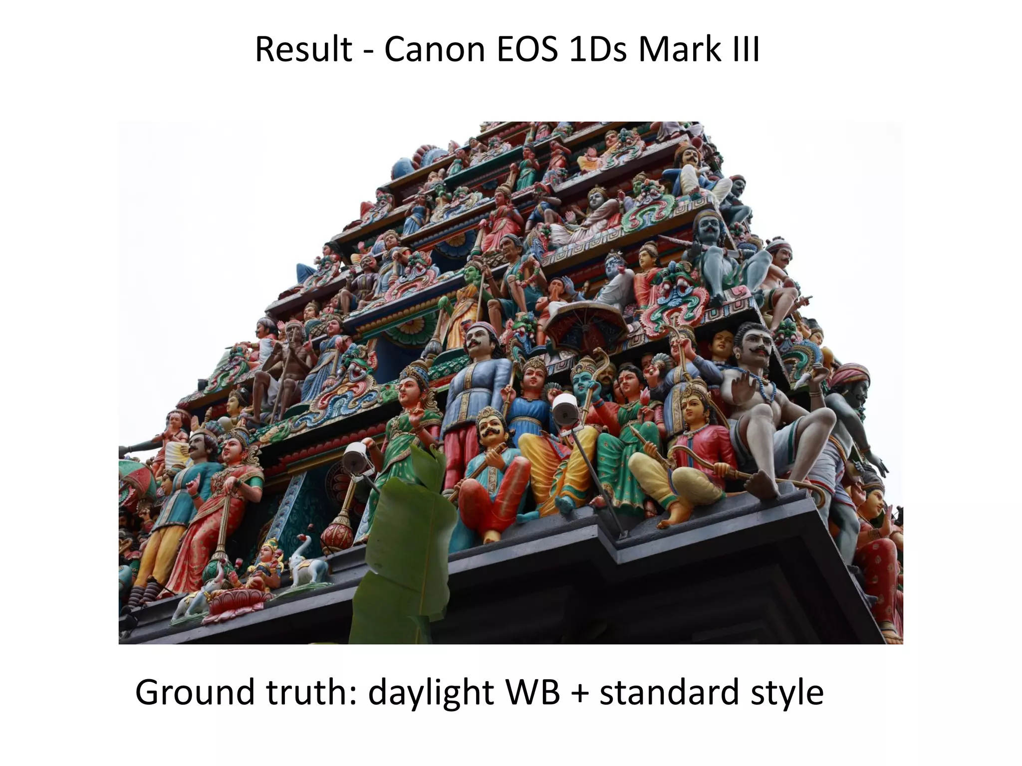 Result - Canon EOS 1Ds Mark III




Ground truth: daylight WB + standard style
 