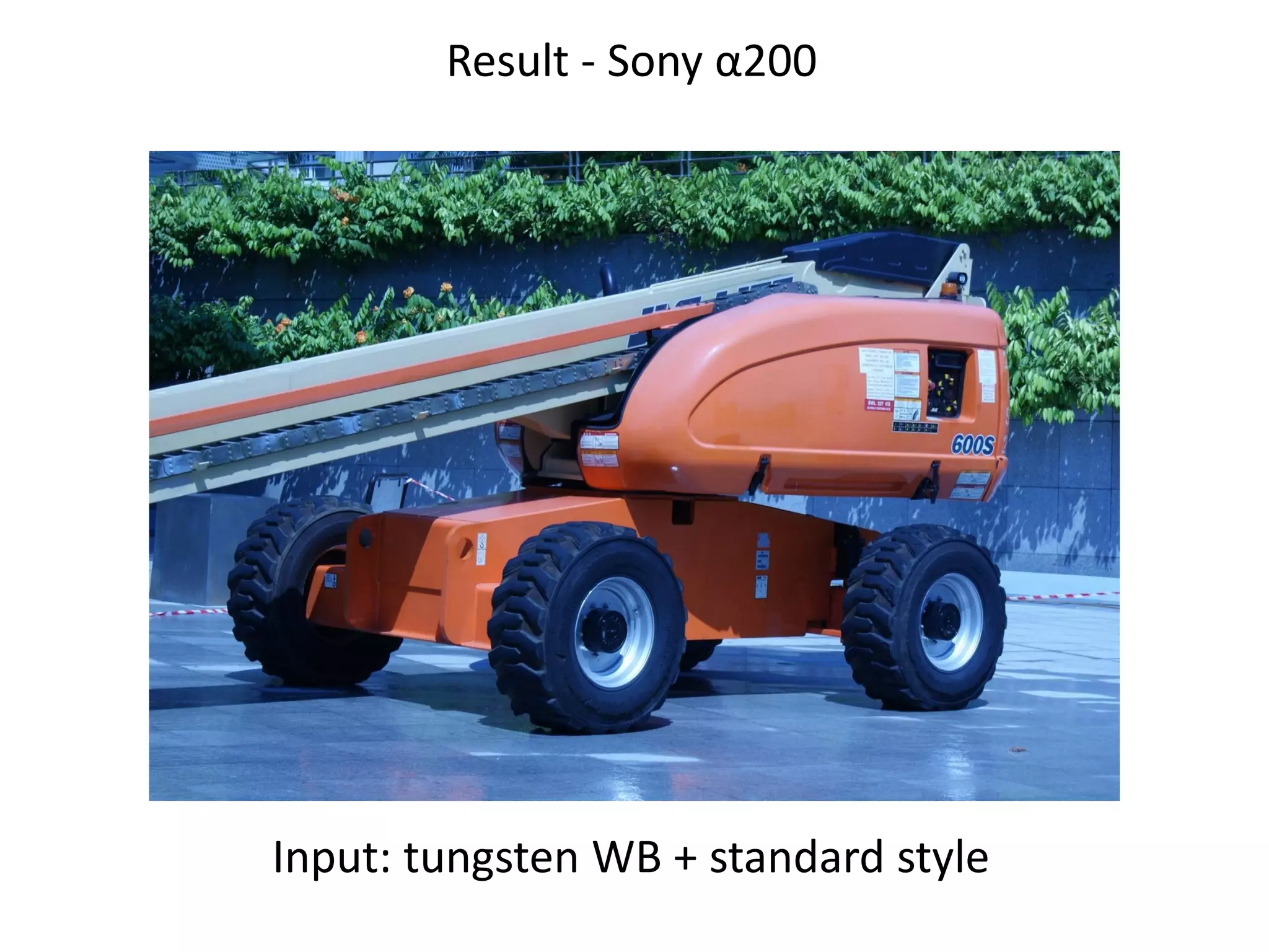 Result - Sony α200




Input: tungsten WB + standard style
 