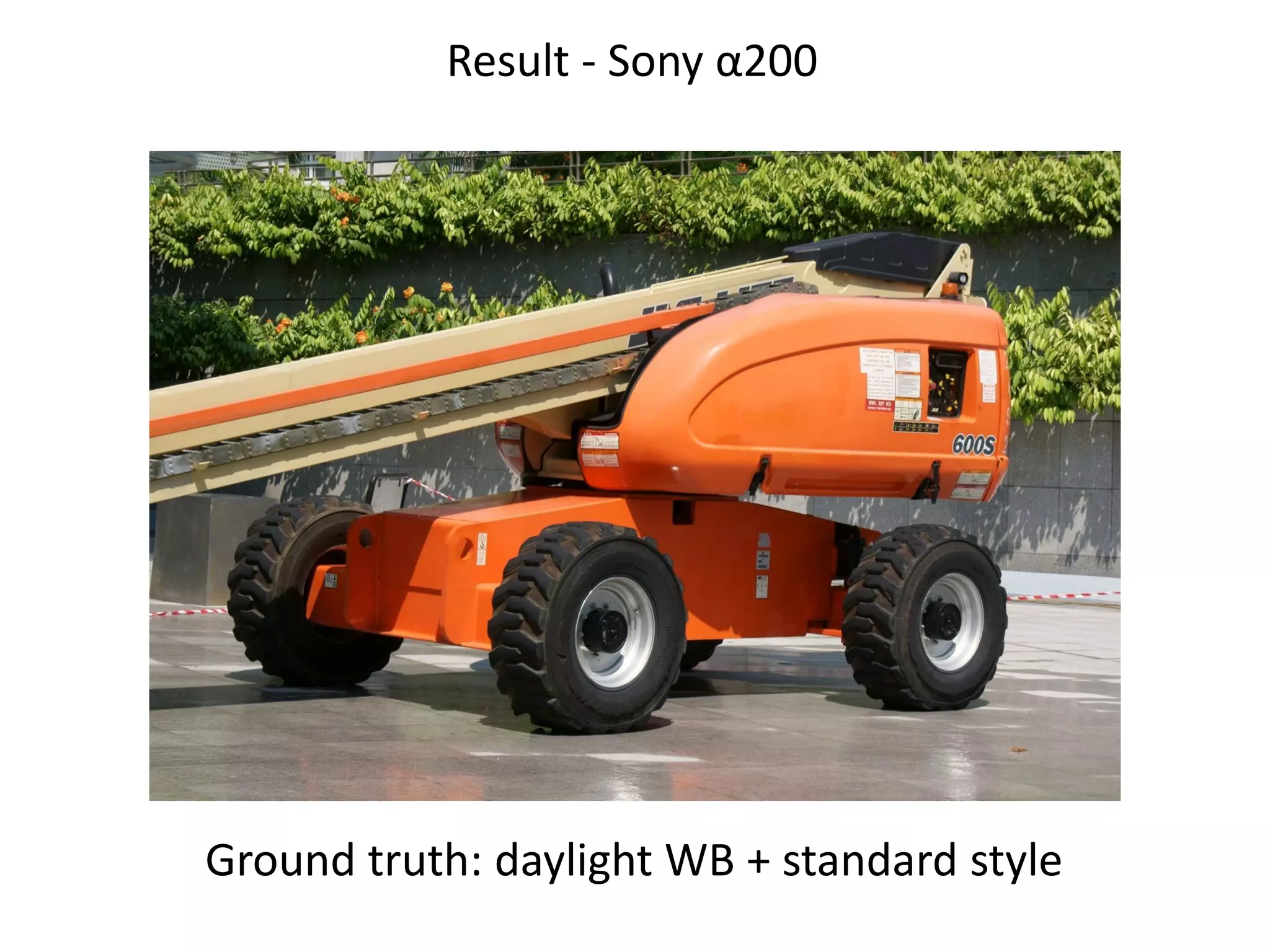 Result - Sony α200




Ground truth: daylight WB + standard style
 
