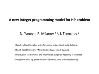 A new integer programming model for hp problem | PPT
