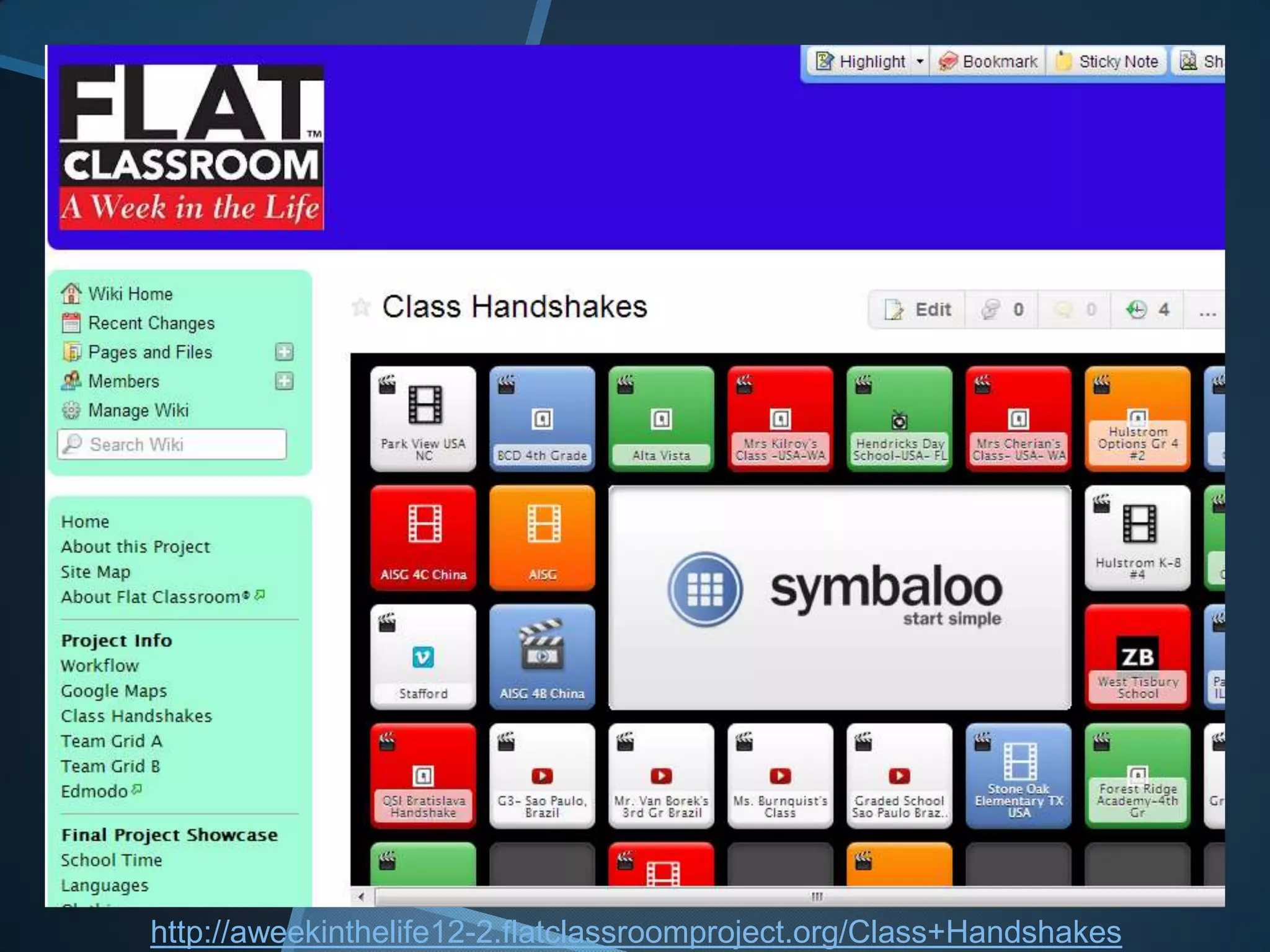 http://aweekinthelife12-2.flatclassroomproject.org/Class+Handshakes
 