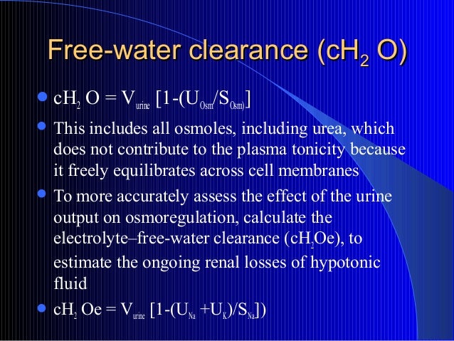 electrolyte free water clearance