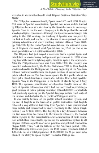 A New Politics Of Language In The Philippines Bilingual Education And ...