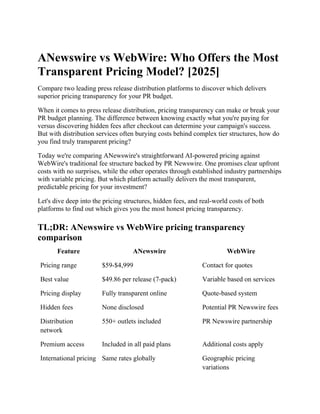 ANewswire vs WebWire_ Who Offers the Most Transparent Pricing Model | DOCX