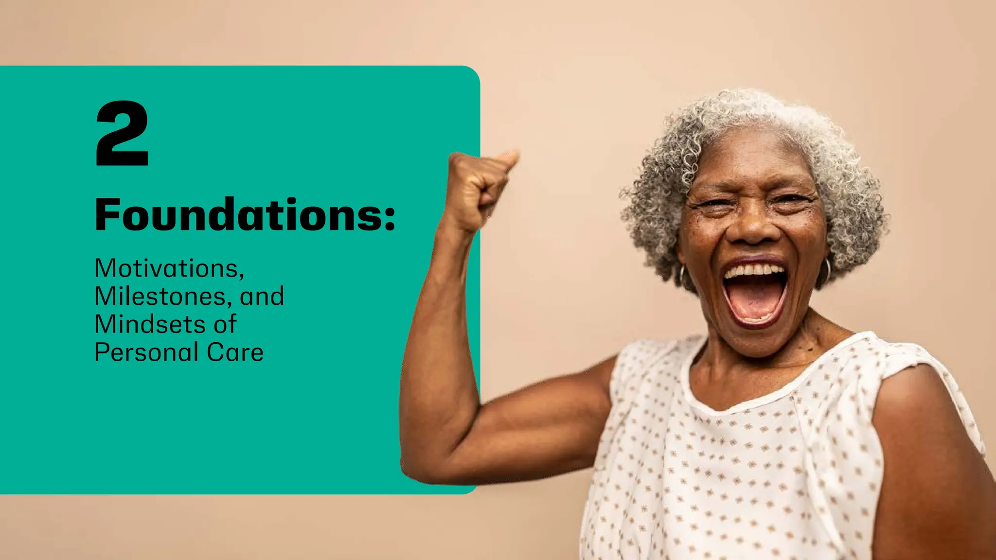 Foundations:
Motivations,
Milestones, and
Mindsets of
Personal Care
2
 