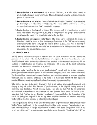 In-Depth Exegesis of 'Predestination' in Ephesians 1:11 by Paul | DOCX