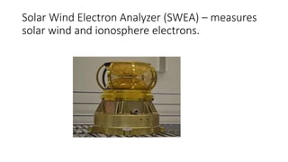 Solar Wind Electron Analyzer (SWEA) – measures
solar wind and ionosphere electrons.
 