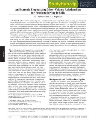 An Example Emphasizing Mass Volume Relationships For Problem Solving In ...