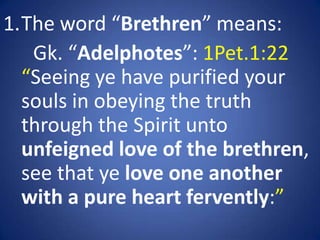 An exegesis of the character and word of brethren | PPTX