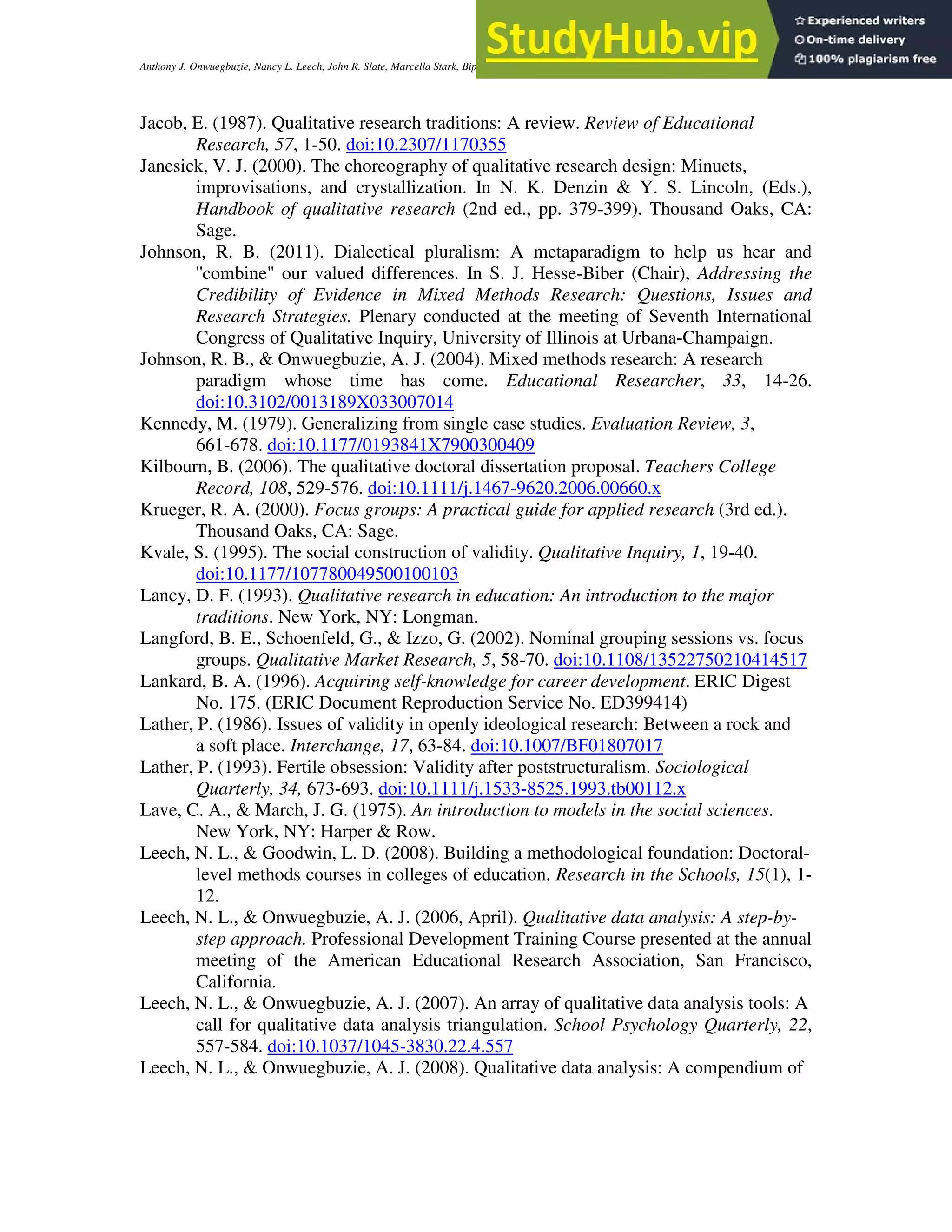 An Exemplar For Teaching And Learning Qualitative Research | PDF