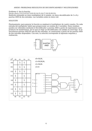 Ejercicios de Multiplexores y decodificadores | PDF