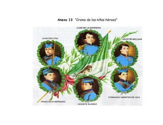 Anexo 13 “Cromo de los niños héroes”
 