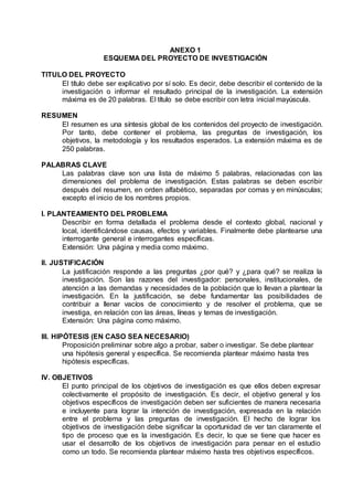Anexo 1 esquema de proyecto PIUSE | DOCX