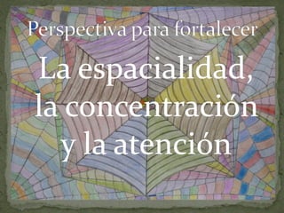 La espacialidad,
la concentración
y la atención
 