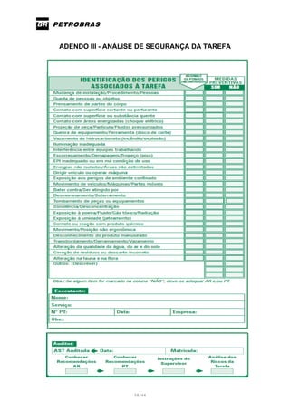 ADENDO III - ANÁLISE DE SEGURANÇA DA TAREFA
58/66
 