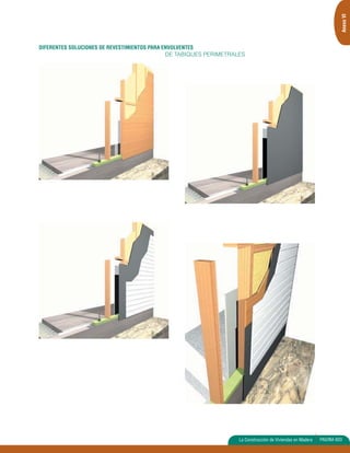 Anexo VI 
La Construcción de Viviendas en Madera PAGINA 603 
DIFERENTES SOLUCIONES DE REVESTIMIENTOS PARA ENVOLVENTES 
DE TABIQUES PERIMETRALES 
 