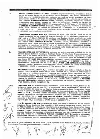 TRANSLITORANEA TURÍSTICA LTDA., sociedade empresária limitada, com sede na Cidade
do Rio de Janeiro, Estado do Rio de Janeiro, na Rua Bergamo, 300, Rocha, cadastrada no
CNPJ sob o n° 12.082.984/0001-86, conforme seu contrato social, arquivado na Junta
Comercial do Estado do Rio de Janeiro sob NIRE 3320867935-6, neste ato representada por
seus Diretores ÁLVARO RODRIGUES LOPES, português, divorciado, empresário, residente
e domiciliado nesta Cidade, portador do CRA/RJ n° 20-49169-7, portador da carteira de
identidade n° RNEW 573.829-3 SE/DPMAF, e cadastrado no CPF/MF sob o n° 411.191.507-87
e GABRIEL GAROFALO LOPES, brasileiro, solteiro, empresário, residente e domiciliado
nesta Cidade, portador da carteira de identidade n° 20264664-2 DIC, e cadastrado no
CPF/MF sob o n° 111.152.057-73, conforme última alteração contratual realizada em
21/07/2010, com inclusão de novos sócios;
TRANSPORTE ESTRELA AZUL S/A, sociedade por ações, com sede na Cidade do Rio de
Janeiro, Estado do Rio de Janeiro, na Rua Luiz Barbosa, n° 55, Vila Isabel, cadastrada no
CNPJ sob o n° 33.659.756/0001-04, conforme seu Estatuto Social, arquivado na Junta
Comercial do Estado do Rio de Janeiro sob NIRE 3330000558-7, neste ato representada por
seu Diretor LUIS CLÁUDIO MARTINS, brasileiro, casado, empresário, residente e
domiciliado nesta Cidade, portador da cédula de identidade n° 09162024-5, expedida pelo
DETRAN/RJ, e cadastrado no CPF/MF sob o n° 016.639.307-08 e REYNALDO MOTTA,
brasileiro, casado, empresário residente e domiciliada nesta Cidade, portador da carteira de
identidade n° 00891354-3 e do CPF n° 040.498.107-00;
TRANSPORTES SÃO SILVESTRE S/A, sociedade por ações, com sede na Cidade do Rio de
Janeiro, Estado do Rio de Janeiro, na Rua Rego Barros, n° 103, Santo Cristo, cadastrada no
CNPJ sob o n° 33.609.496/0001-54, conforme seu Estatuto Social, arquivado na Junta
Comercial do Estado do Rio de Janeiro sob NIRE 3330000572-2, neste ato representada por
seu Diretor ANTONIO CORREIA BARBOSA, português, casado, comerciante, residente e
domiciliado nesta Cidade, portador da cédula de identidade n° W-617355-V do RNE, e
cadastrado no CPF/MF sob o n° 031323407-82; e JORGE LUIZ SOARES DE CARVALHO,
Brasileiro, solteiro, residente e domiciliado nesta Cidade, portador da cédula de identidade
n°02984031-l IFP/RJ, e cadastrado no CPF/MF sob o n° 592.395.497-49;
TRANSPORTES VILA ISABEL S/A, sociedade por ações, com sede na Cidade do Rio de
Janeiro, Estado do Rio de Janeiro, na Rua Viana Drumond, n° 45, Vila Isabel, cadastrada no
CNPJ sob o n° 33.333.675/0001-01, conforme seu Estatuto Social, arquivado na Junta
Comercial do Estado do Rio de Janeiro sob NIRE 33300015393-4, neste ato representada por
seu Diretor Presidente AFONSO BERNARDO FERNANDES, português, casado, empresário,
carteira de identidade IFP/RNE n° W-197316-S, CPF/MF 054.342.387-53 e ROBERTO
ROÇADO FERNANDES, brasileiro, solteiro, administrador de empresas, identidade CRA/RJ
n° 20-36544-6; CPF/MF 958.207.287-34;
TRANSURB S/A, sociedade por ações, com sede na Cidade do Rio de Janeiro, Estado do Rio
de Janeiro, na Rua José dos Reis, n° 1136, Engenho de Dentro, cadastrada no CNPJ sob o n°
01.464.420/0001-91, conforme seu Estatuto Social, arquivado na Junta Comercial do Estado
do Rio de Janeiro sob NIRE 33300163751, neste ato representada por seu Diretor JACOB
BARATA FILHO, brasileiro, casado, empresário, residente e domiciliado nesta Cidade,
portador da cédula de identidade n°2654554-l, expedida pelo IFP, e cadastrado no CPF/MF
sob 341.137.627-91 e JOSÉ DOS SANTOS CUNHA, brasileiro, casado, empresário,
residente e domiciliado nesta Cidade, portador da cédula de identidade n° 1425189-6,
expedida pelo IFP, e cadastrado no CPF/MF sob o n° 109338247-34;
VIAÇÃO SAENS PENA S/A, sociedade por ações, com sede na Cidade do Rio de Janeiro,
Estado do Rio de Janeiro, na Rua Leopoldo, n° 708, Andaraí, cadastrada no CNPJ sob o n°
01.462.285/0001-45, conforme seu Estatuto Social, arquivado na Junta Comercial do Estado
do Rio de Janeiro sob NIRE 3330016376-0, neste ato representada por seus Diretores JACOB
BARATA FILHO, brasileiro, casado, empresário, residente e domiciliado nesta Cidade, /
portador da cédula de identidade n°2654554-l, expedida pelo IFP, e cadastrado no CPF/MF
sob 341.137.627-91 e FERNANDO AURÉLIO FERREIRA NETTO, brasileiro, divorciado,
comerciante, residente e domiciliado nesta Cidade, portador da cédula de identidade n°
3831147, expedida pelo IFP, e cadastrado no CPF/MF sob 466702387-20;
tem, entre si certo e ajustado, na forma do art. 278 e seguintes da Lei Federal n° 6.404/76, const't'j.r
consórcio, conforme as seguintes cláusulas e condições:
- j,'
* v< XI ã
PÁGINA 2 DE 8
 