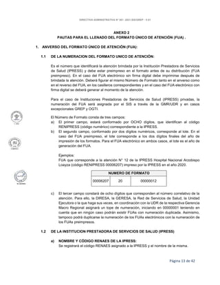 DIRECTIVA ADMINISTRATIVA N° 001 -2021-SIS/GREP - V.01
Página 13 de 42
ANEXO 2
PAUTAS PARA EL LLENADO DEL FORMATO ÚNICO DE ...