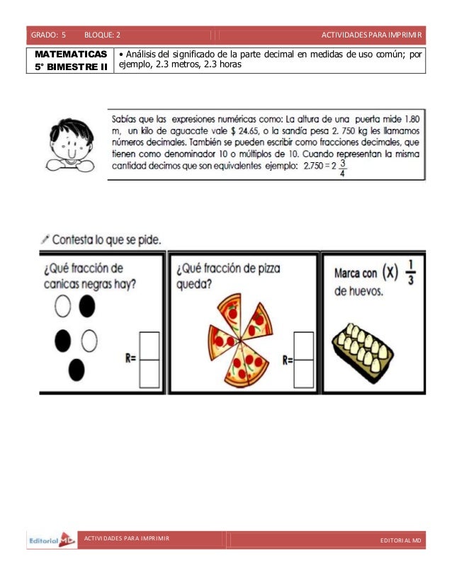 Material Para Quinto Grado Material Para Imprimir