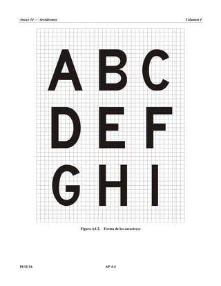 Anexo 14 — Aeródromos Volumen I
10/11/16 AP 4-4
Figura A4-2. Forma de los caracteres
 